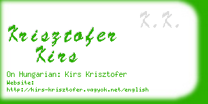 krisztofer kirs business card